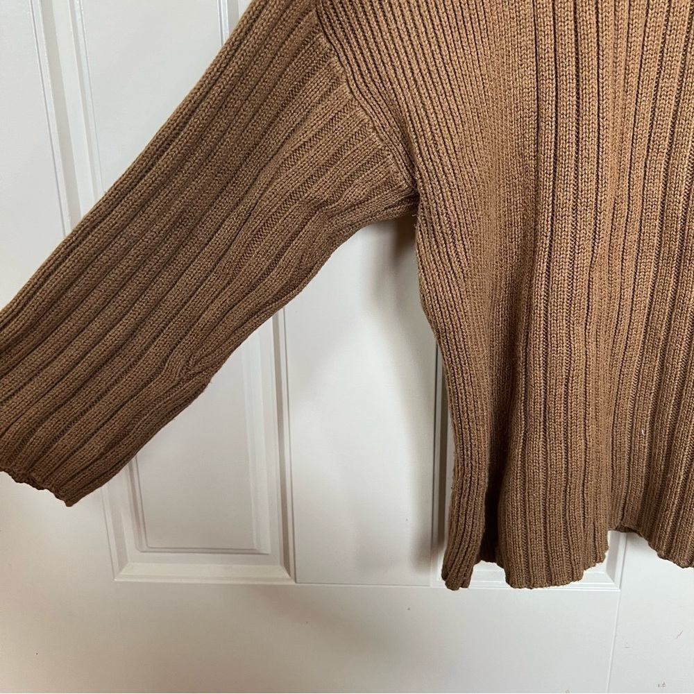 CAbi Mustard Brown Luna Pullover Ribbed Chunky Boxy Crop Sweater Size XS - Picture 8 of 12